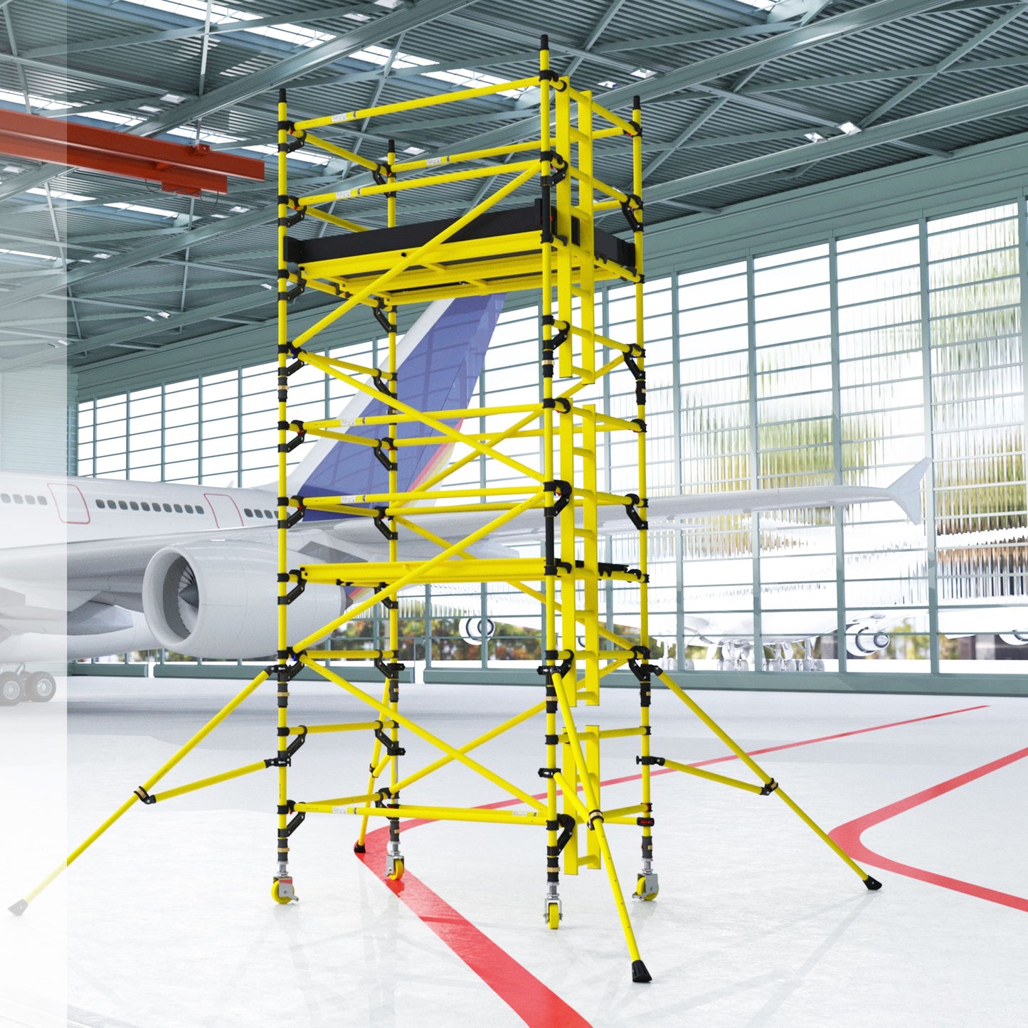 BoSS Zone:1 Fiberglass Scaffolding Tower 3T 1.45m (W) x 1.8m (L) 8.2m Platform Height
