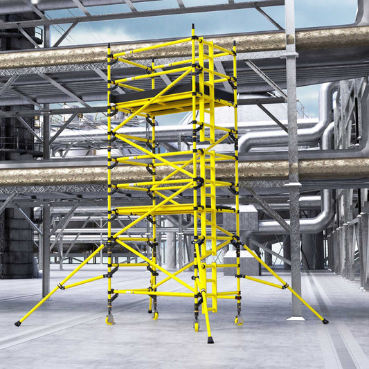 BoSS Zone:1 Fiberglass Scaffolding Tower 3T 1.45m (W) x 1.8m (L) 8.2m Platform Height