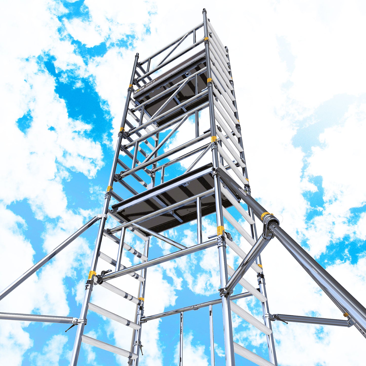 BoSS SOLO700 Aluminium Scaffolding Tower 0.7m (W) x 1.3m (L) 4.2m Platform Height