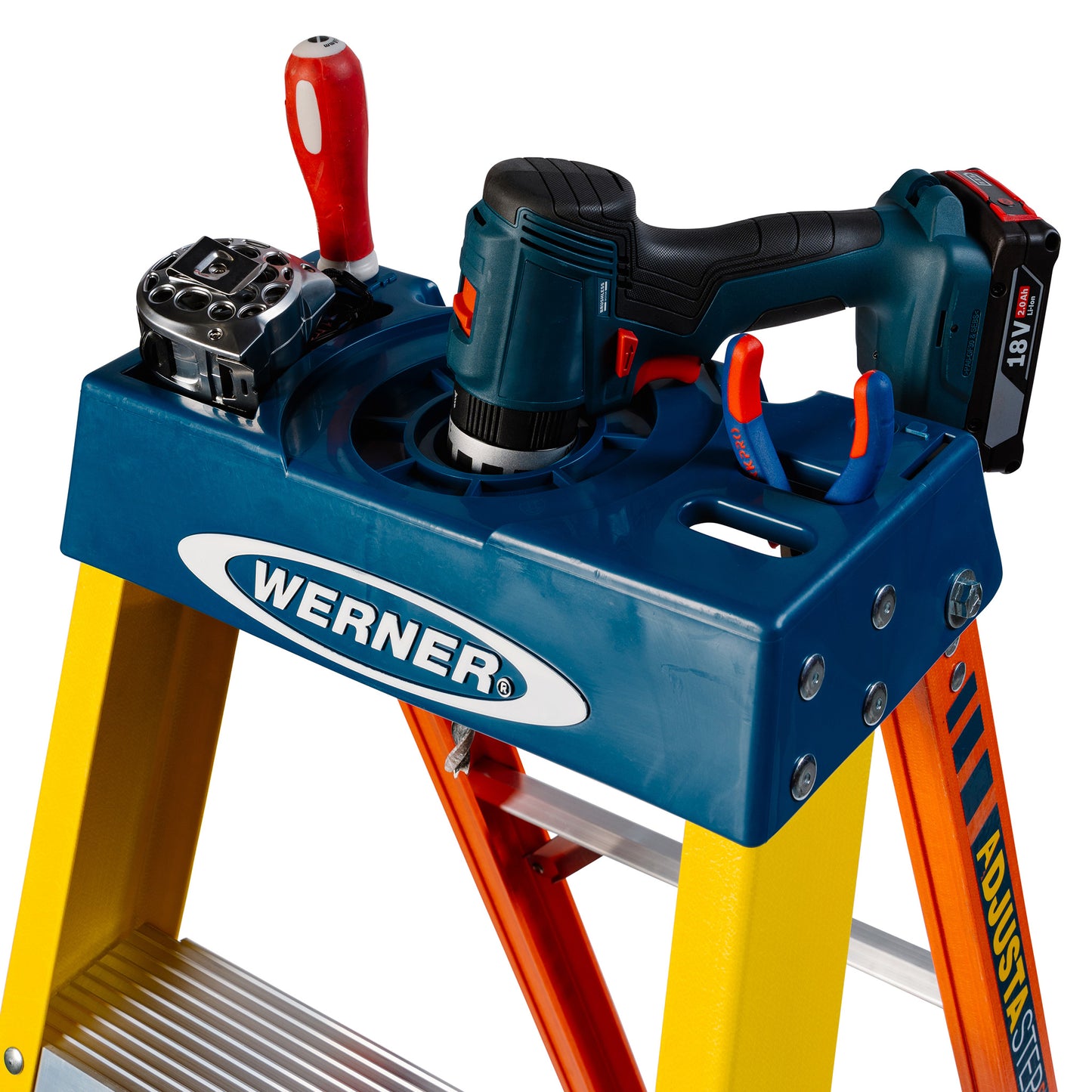 Werner AdjustaStep PRO® Fibreglass Stepladder 8 Tread