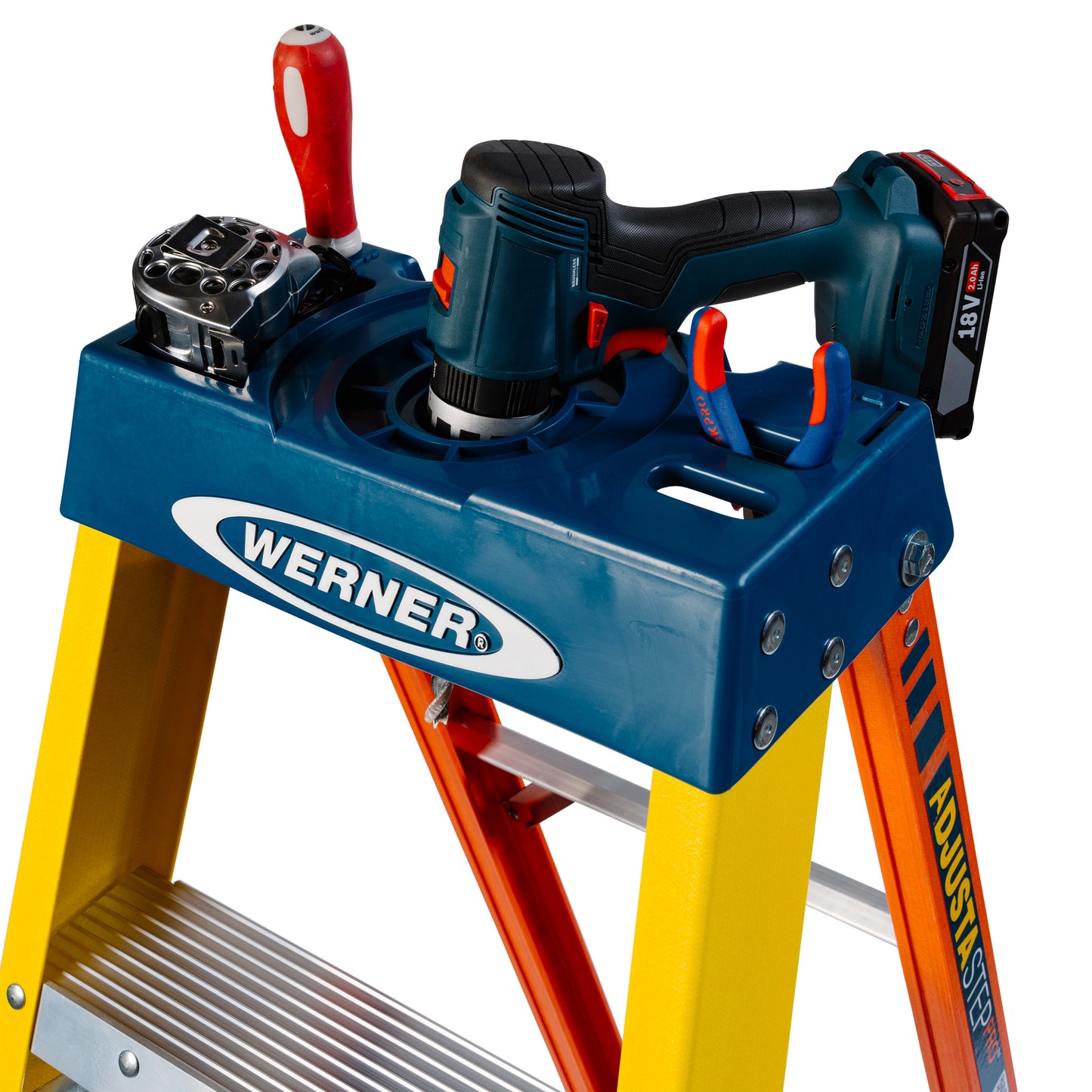 Werner AdjustaStep PRO® Fibreglass Stepladder 6 Tread