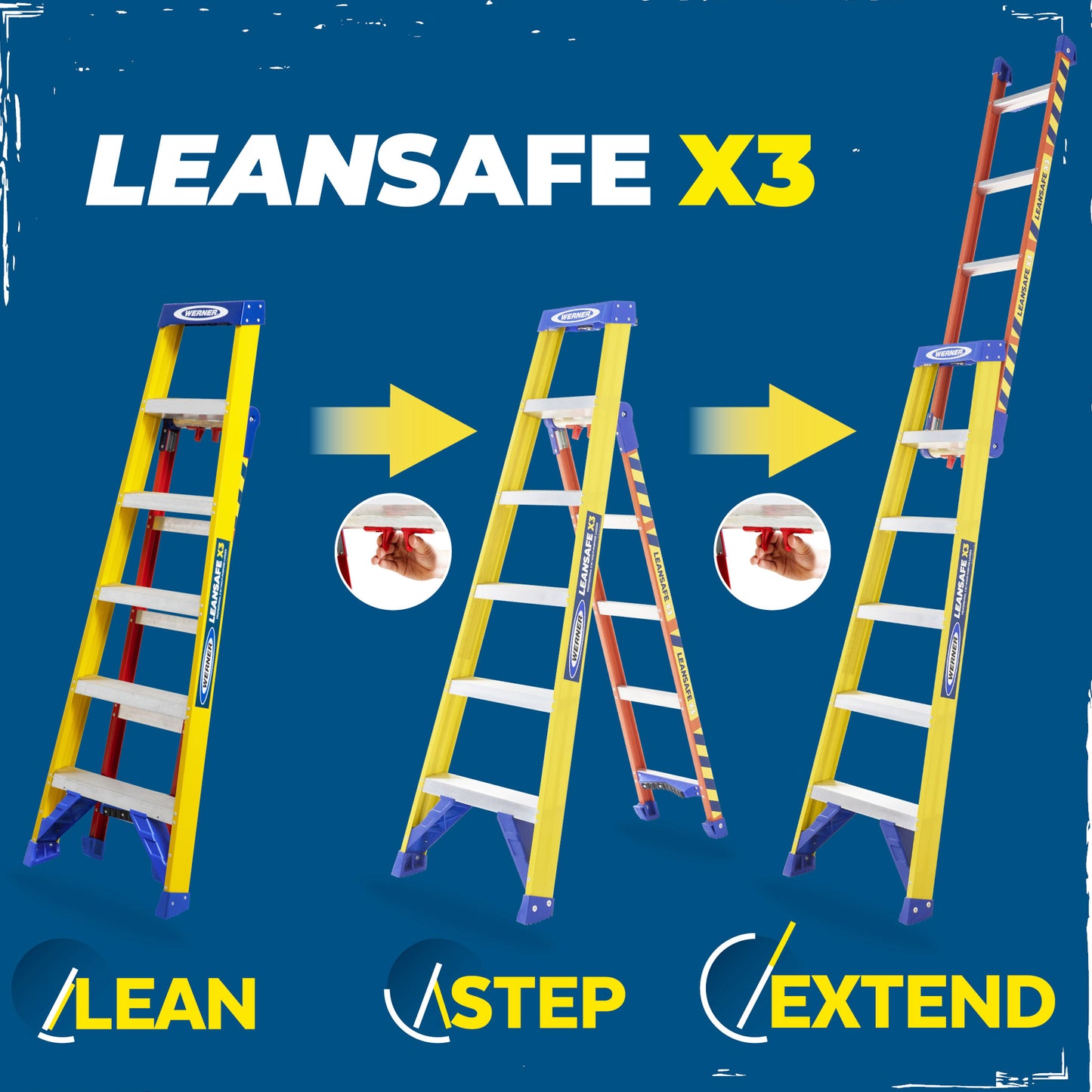 Werner LEANSAFE X3 Fibreglass Multi-purpose Ladder