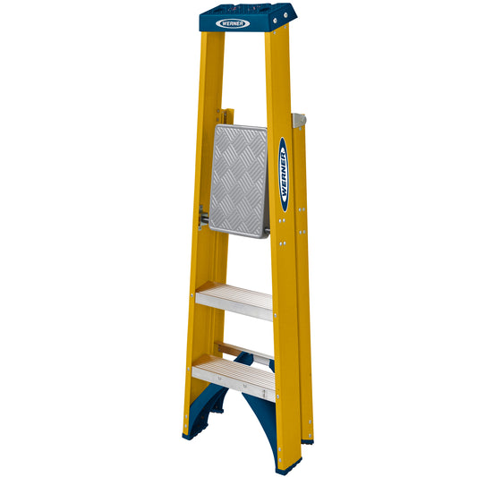 Werner Fibreglass Platform Stepladder 3 Tread