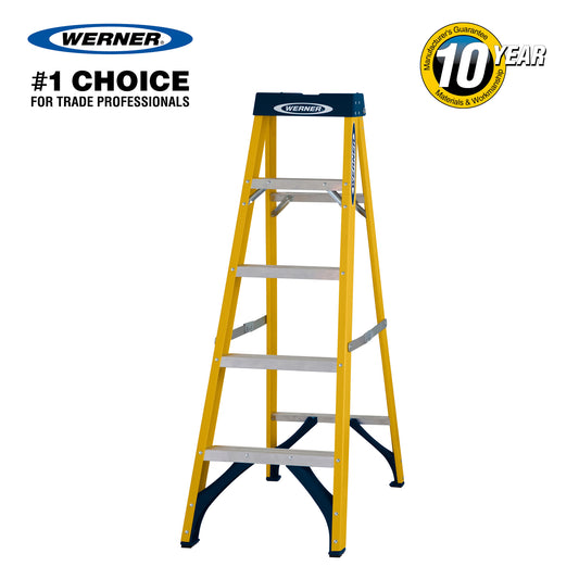 Werner Fibreglass Stepladder 5 Tread