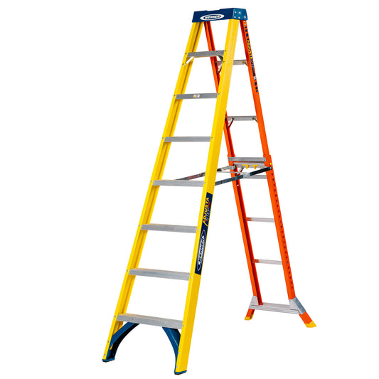 Werner AdjustaStep PRO® Fibreglass Stepladder 8 Tread