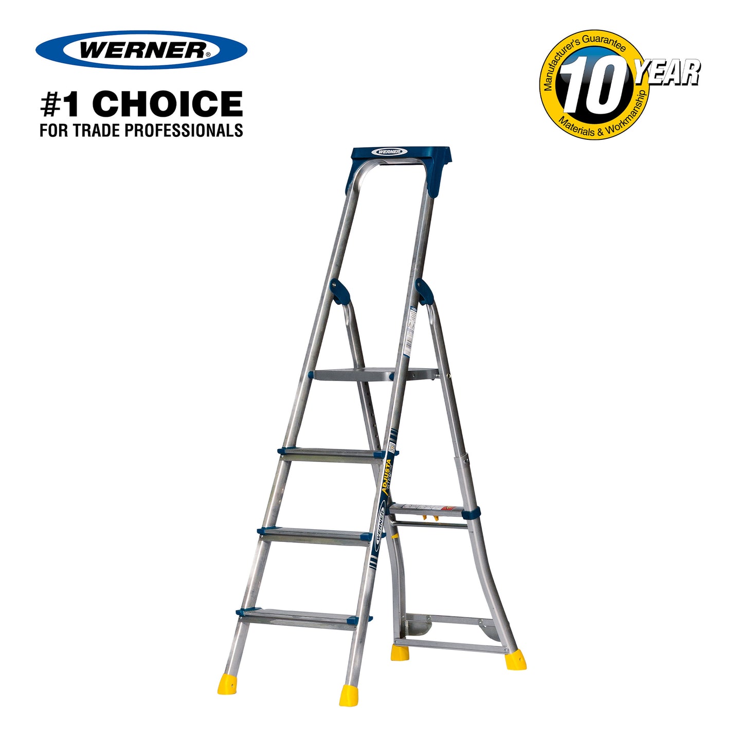 Werner AdjustaStep PRO® Aluminium Stepladder 4 Tread