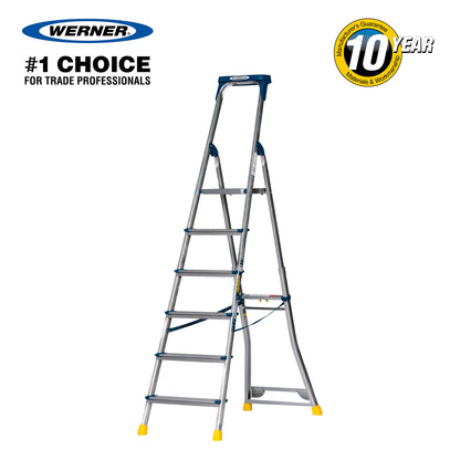 Werner AdjustaStep PRO® Aluminium Stepladder 6 Tread
