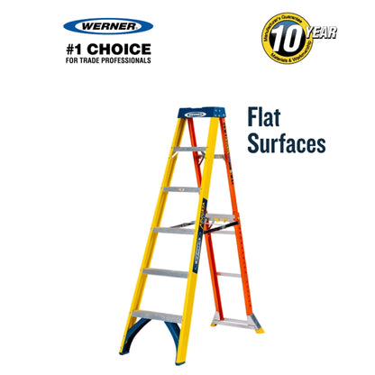 Werner AdjustaStep PRO® Fibreglass Stepladder 6 Tread