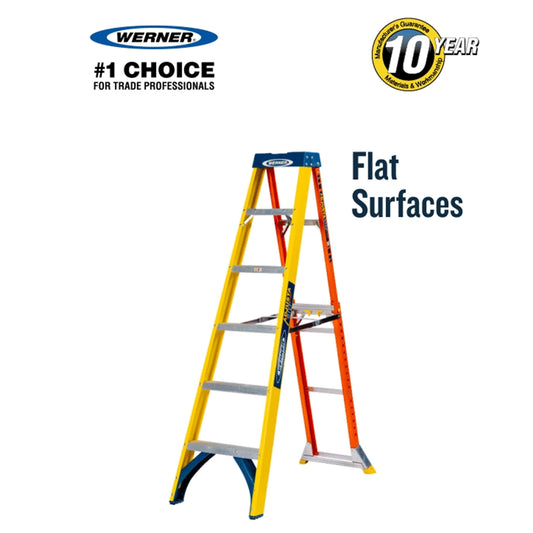 Werner AdjustaStep PRO® Fibreglass Stepladder 6 Tread