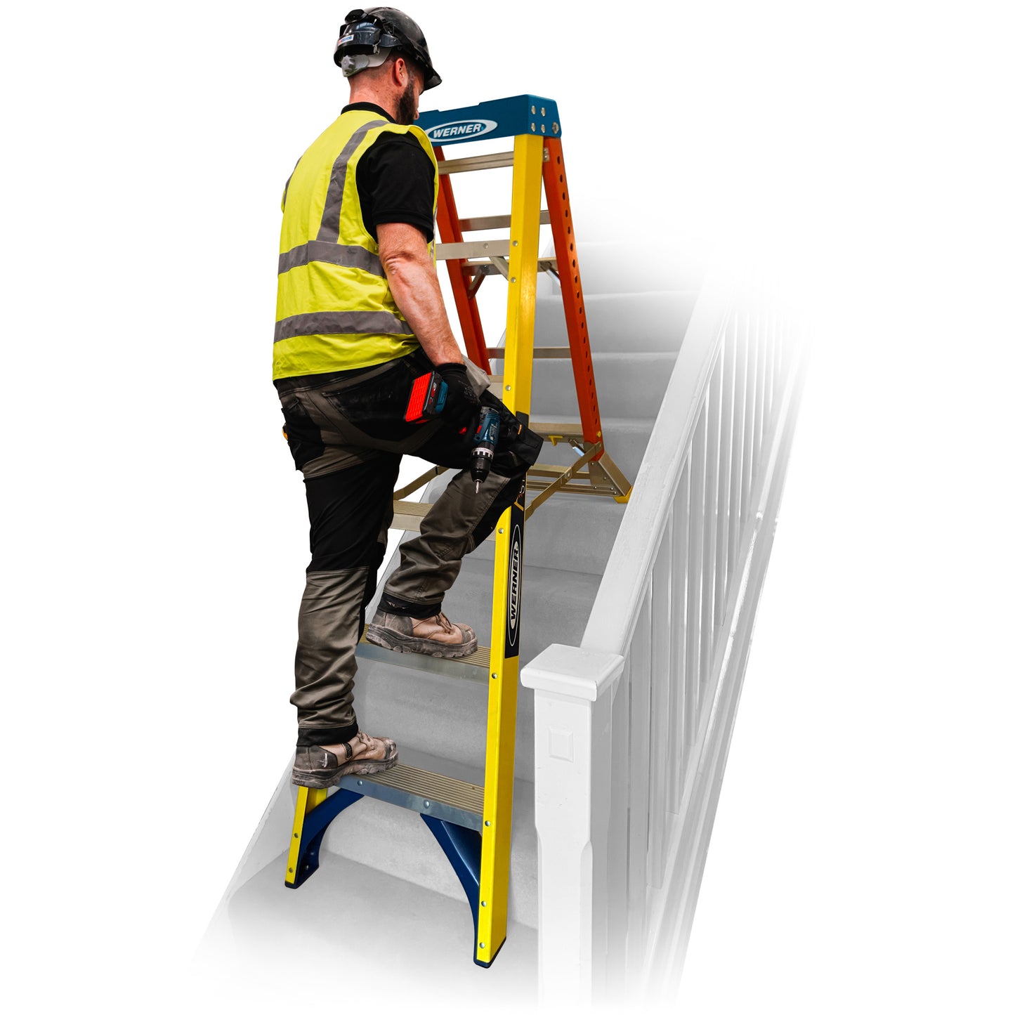 Werner AdjustaStep PRO® Fibreglass Stepladder 6 Tread