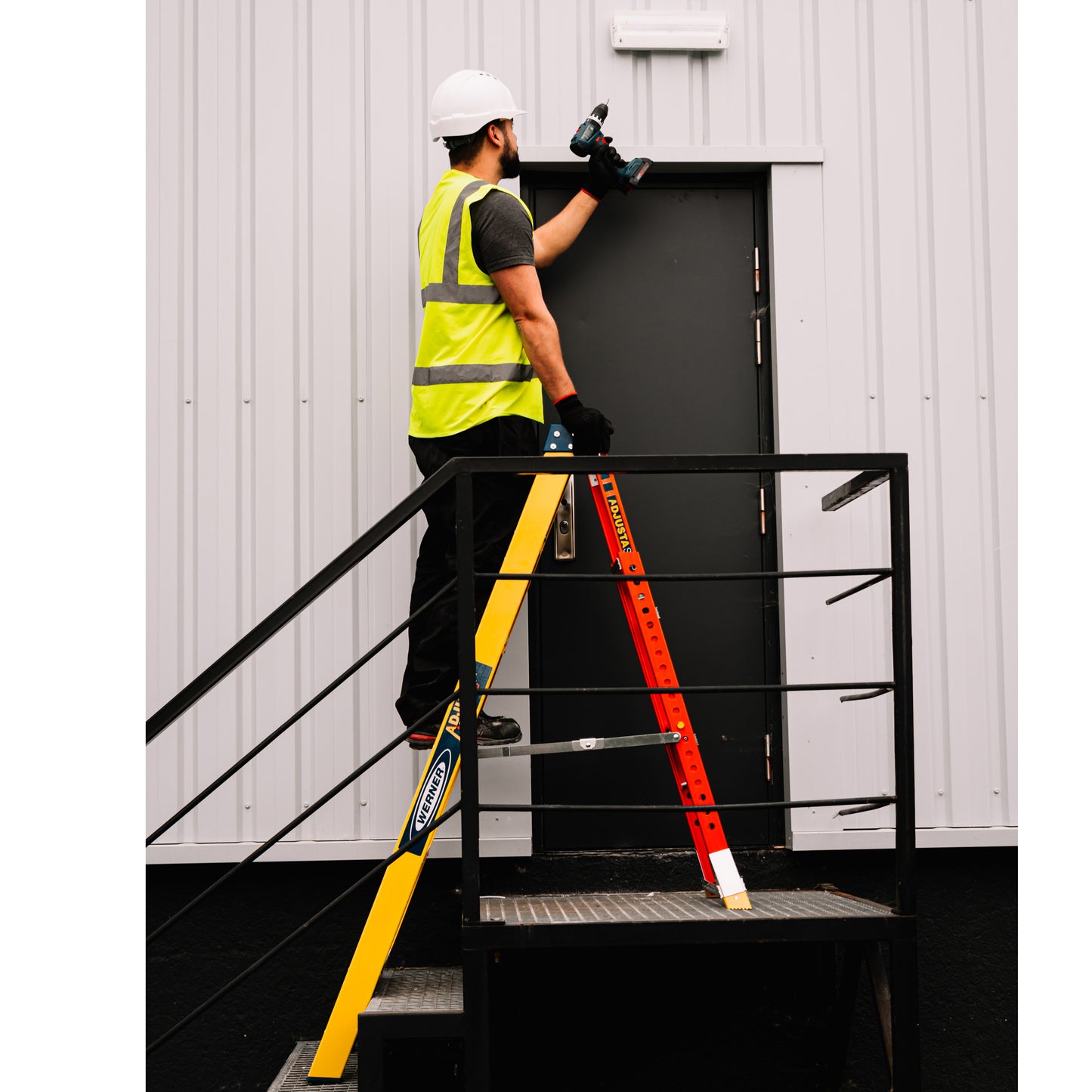Werner AdjustaStep PRO® Fibreglass Stepladder 6 Tread