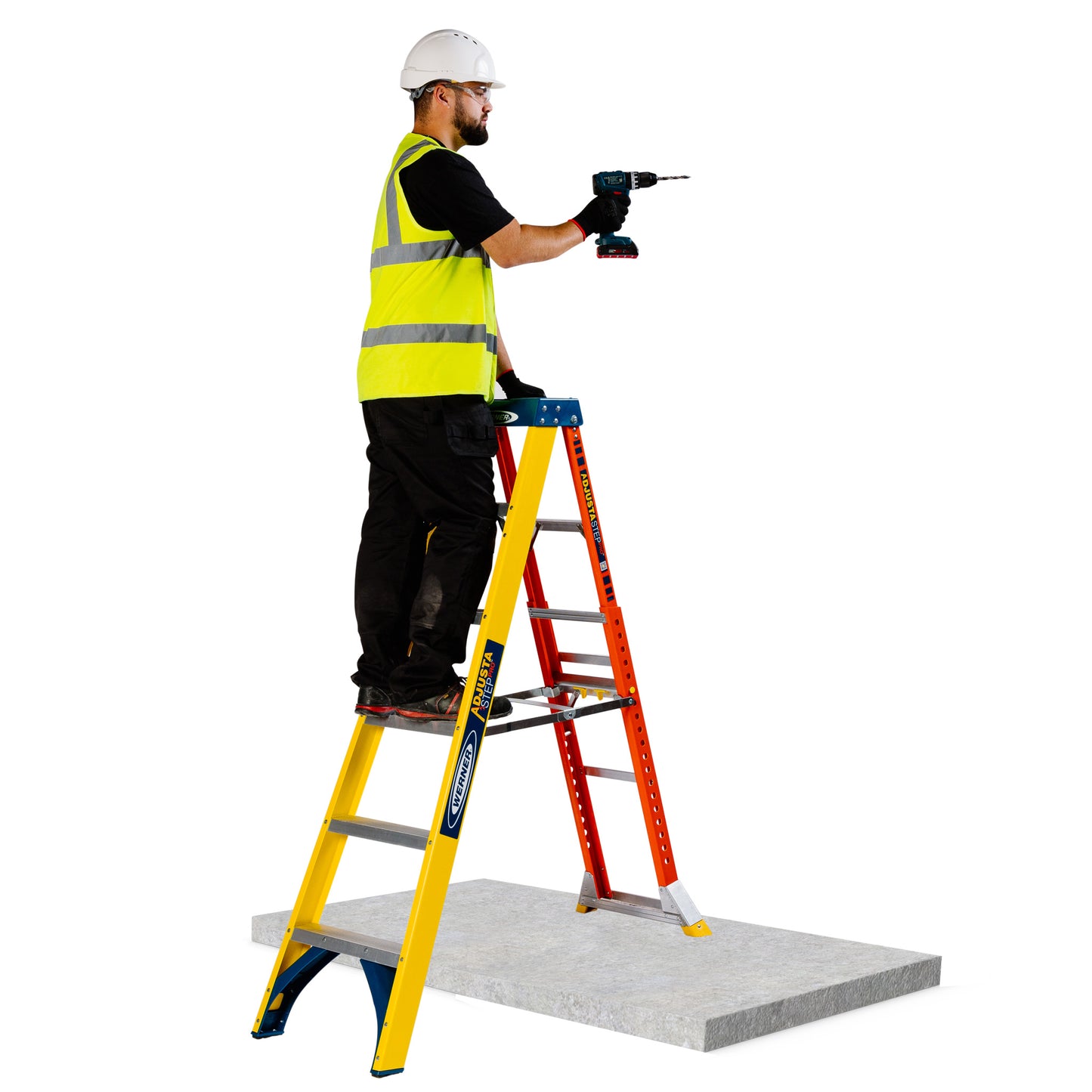 Werner AdjustaStep PRO® Fibreglass Stepladder 6 Tread