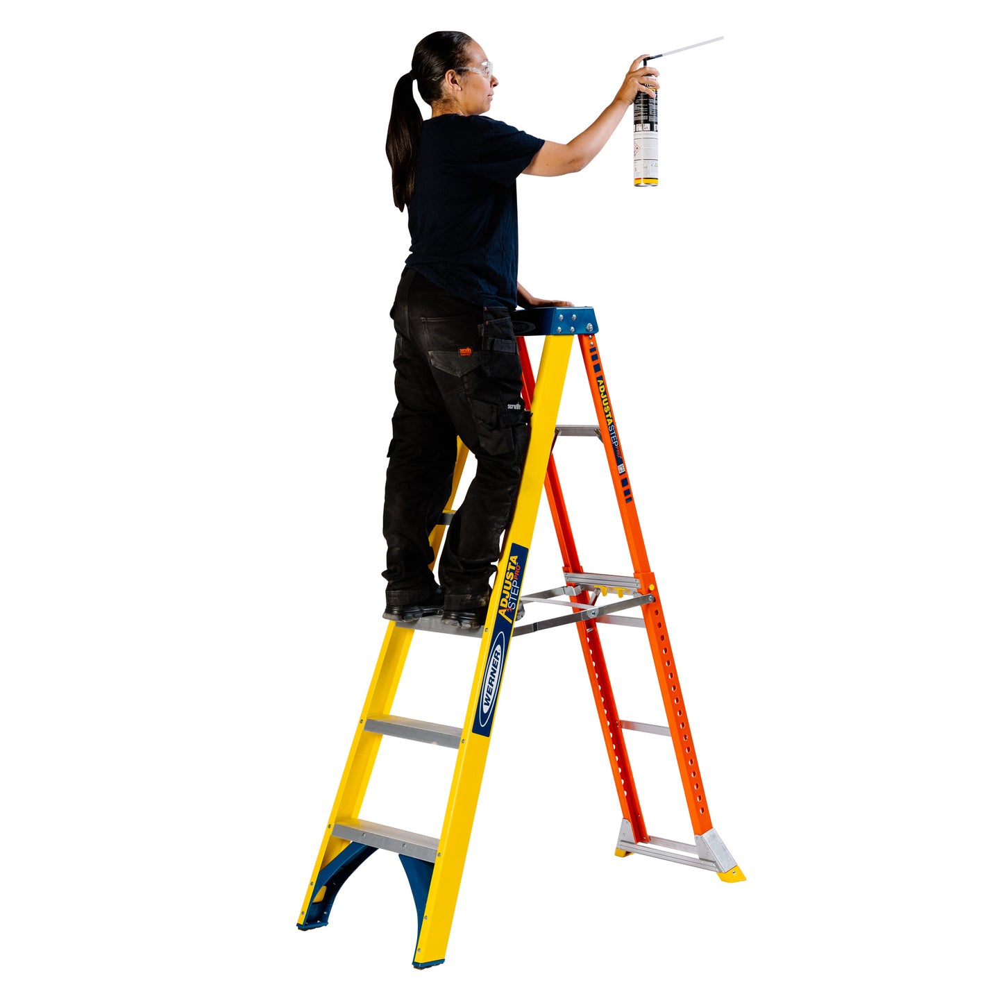 Werner AdjustaStep PRO® Fibreglass Stepladder 6 Tread