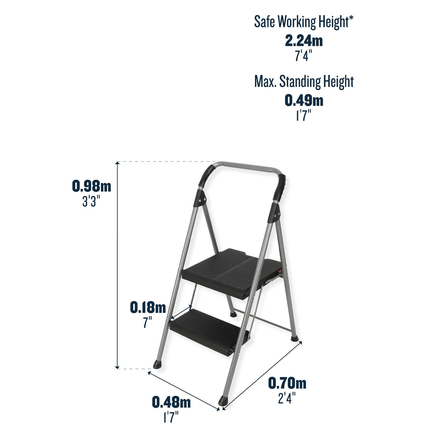 Werner Black Sure Grip Comfort Stepstool - 2 Step Stool
