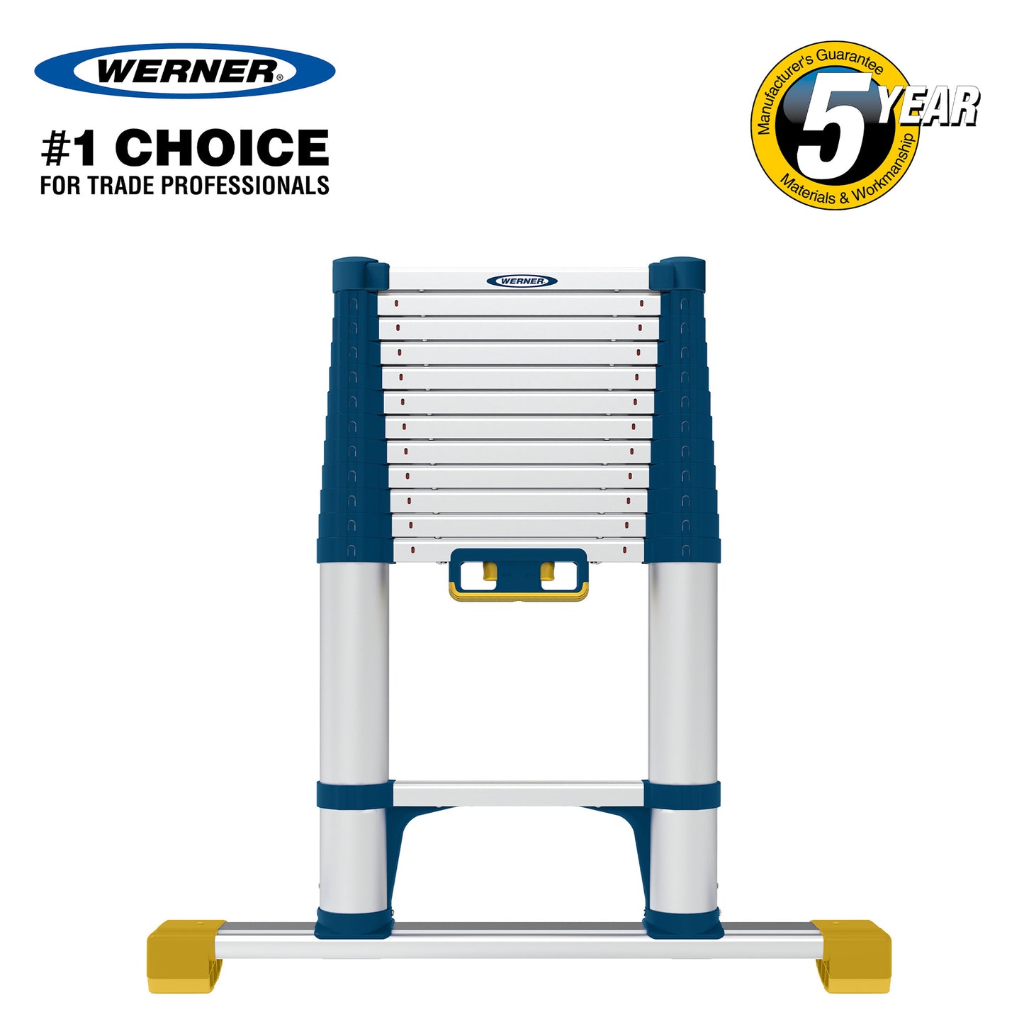 Werner Soft Close Telescopic Extension Ladder - 3.8m