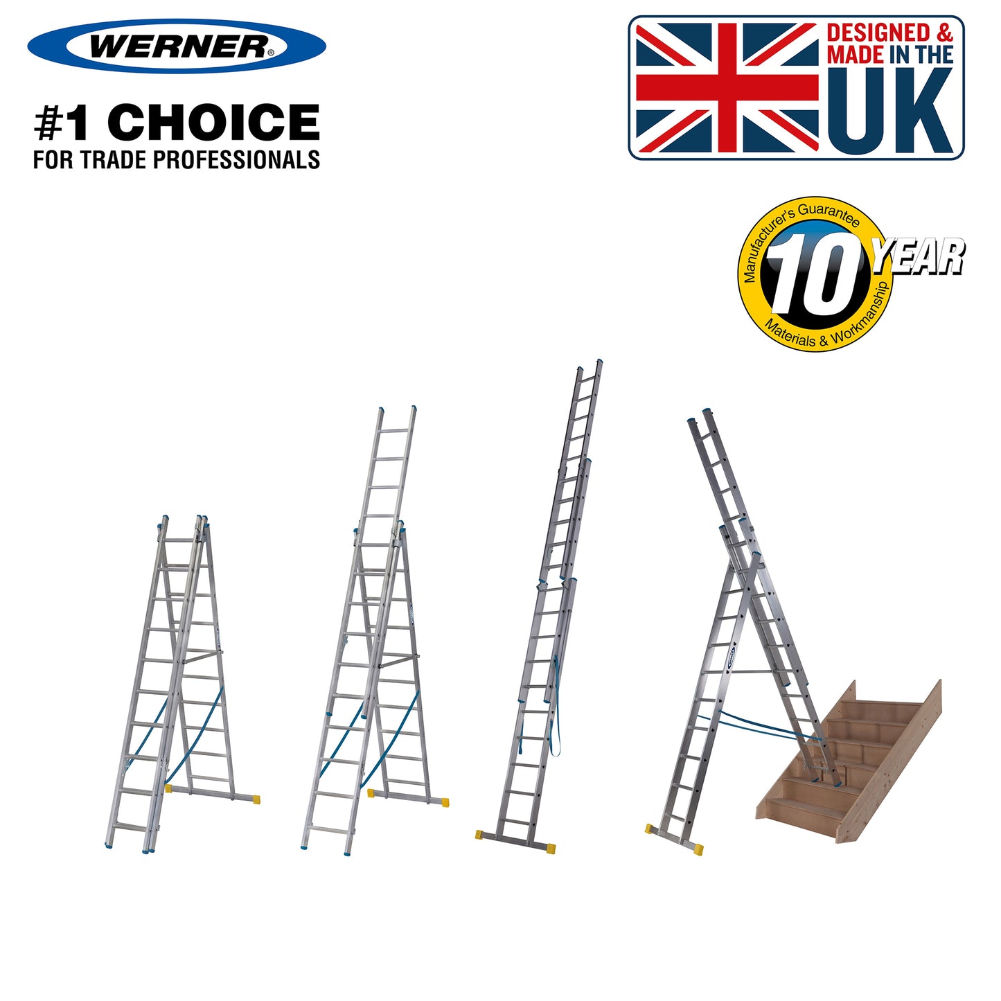 Werner Combination Step ladder Extension ladder PLUS™ X4 2.97m Triple