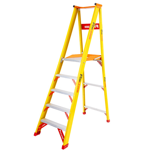 Forlezer Jumbostep Platform Fibreglass Stepladder 5 Tread