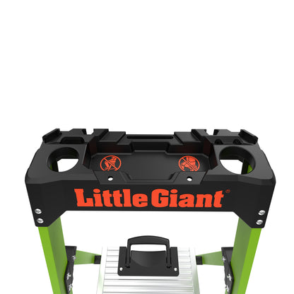 Little Giant Mighty Lite Fibreglass Platform Stepladder With Ground Cue - 6 Tread