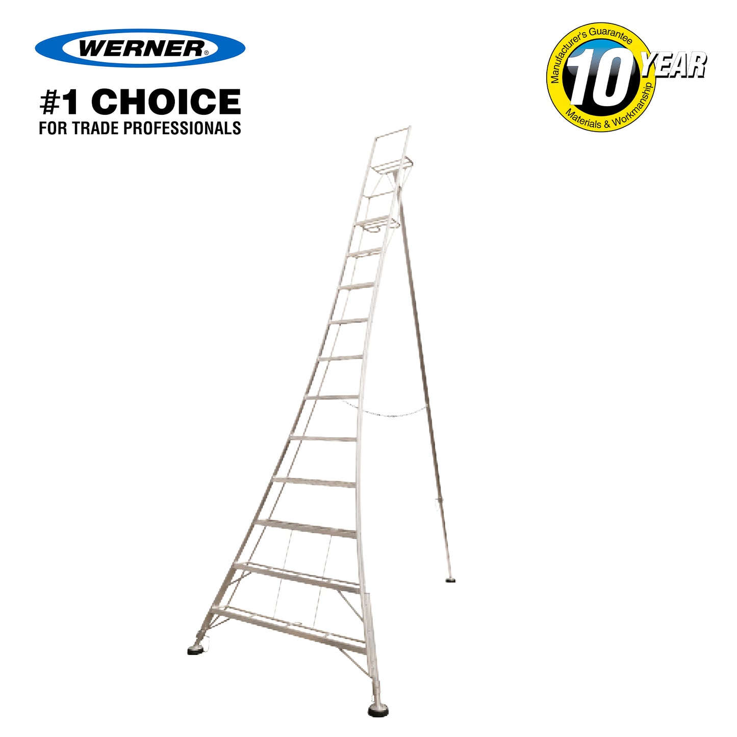 Werner Adjustable Tripod Ladder 11 Tread