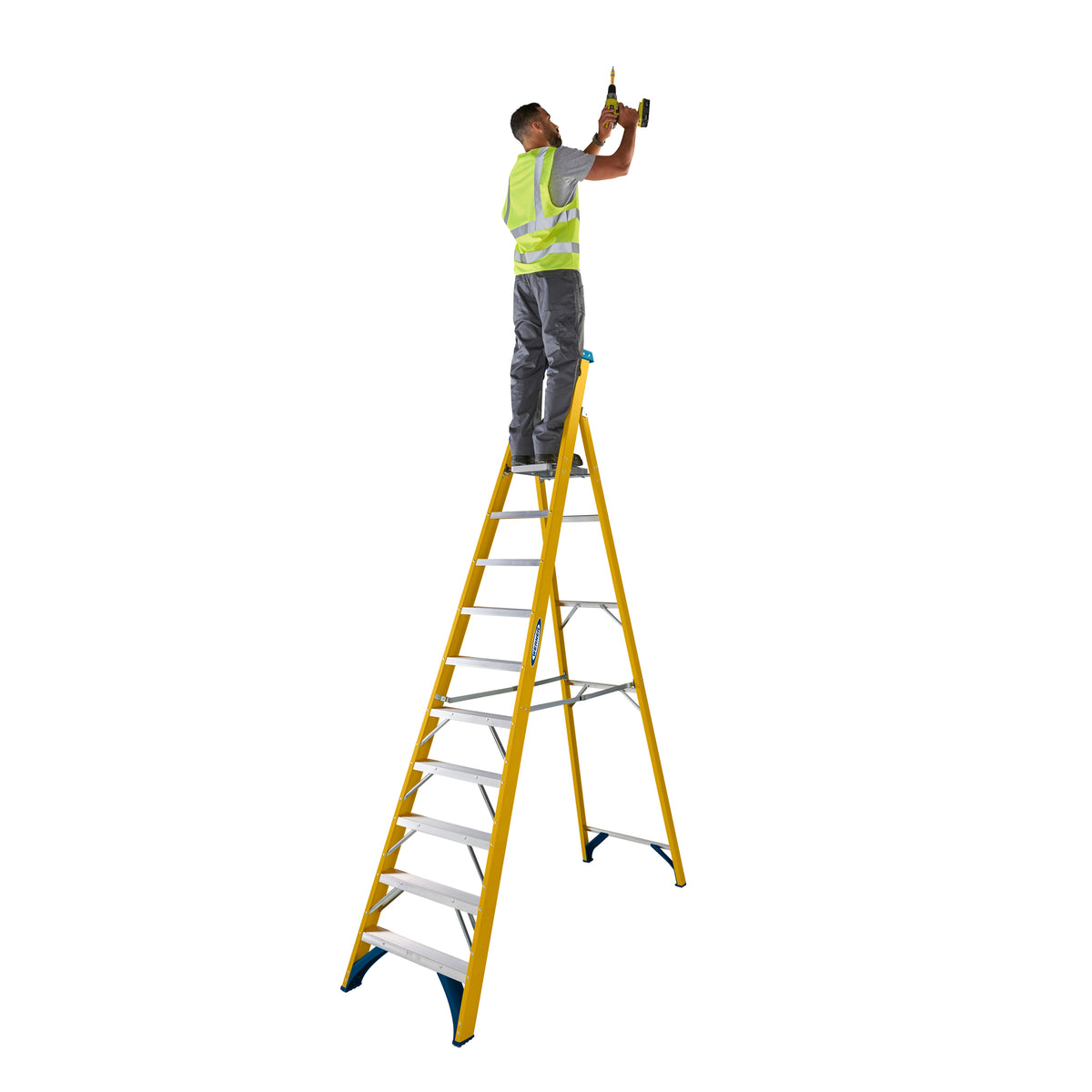 Werner Fibreglass Platform Stepladder 10 Tread