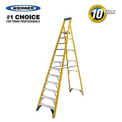 Werner Fibreglass Platform Stepladder 12 Tread