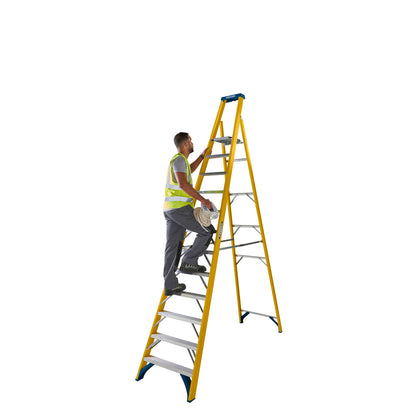 Werner Fibreglass Platform Stepladder 12 Tread