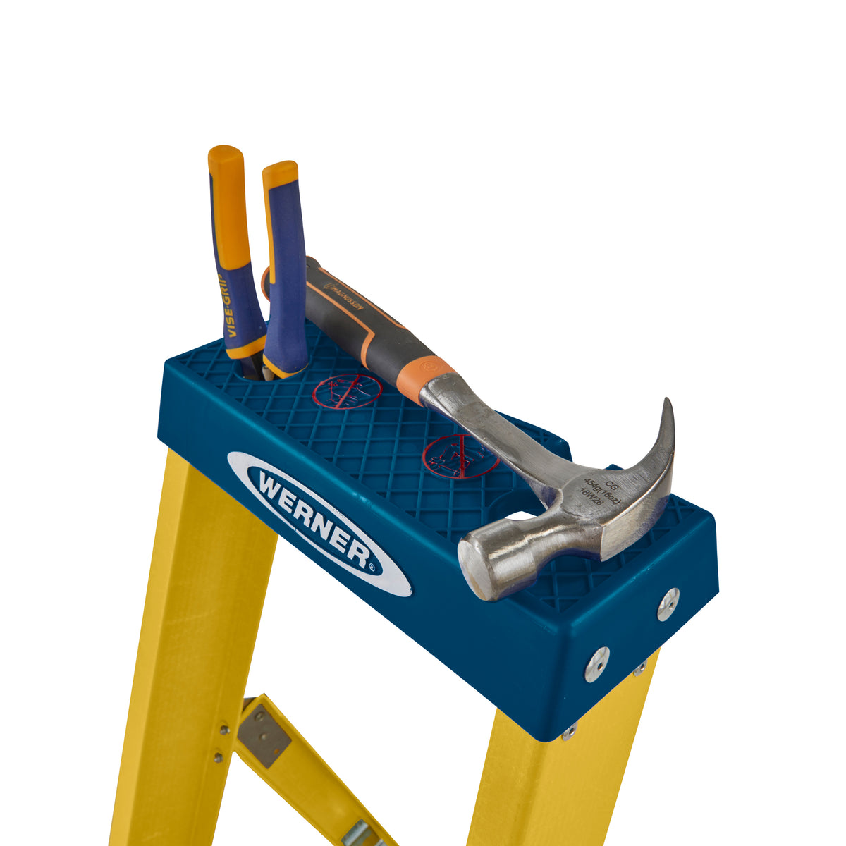 Werner Fibreglass Platform Stepladder 3 Tread