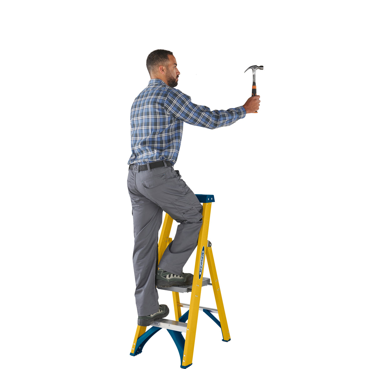Werner Fibreglass Platform Stepladder 2 Tread