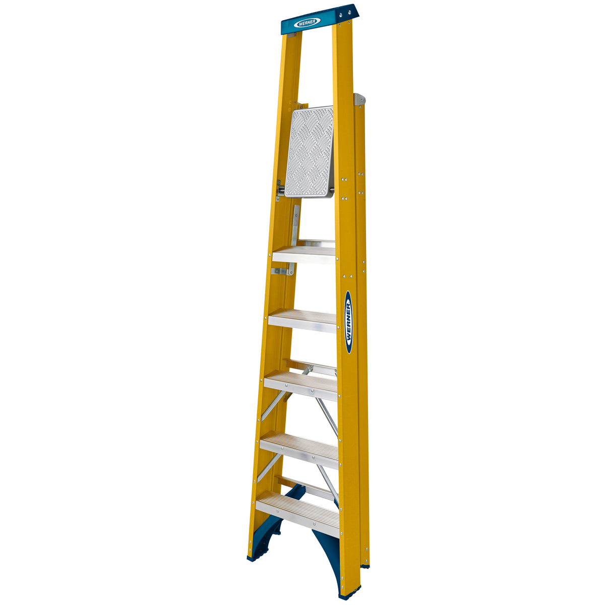 Werner Fibreglass Platform Stepladder 6 Tread