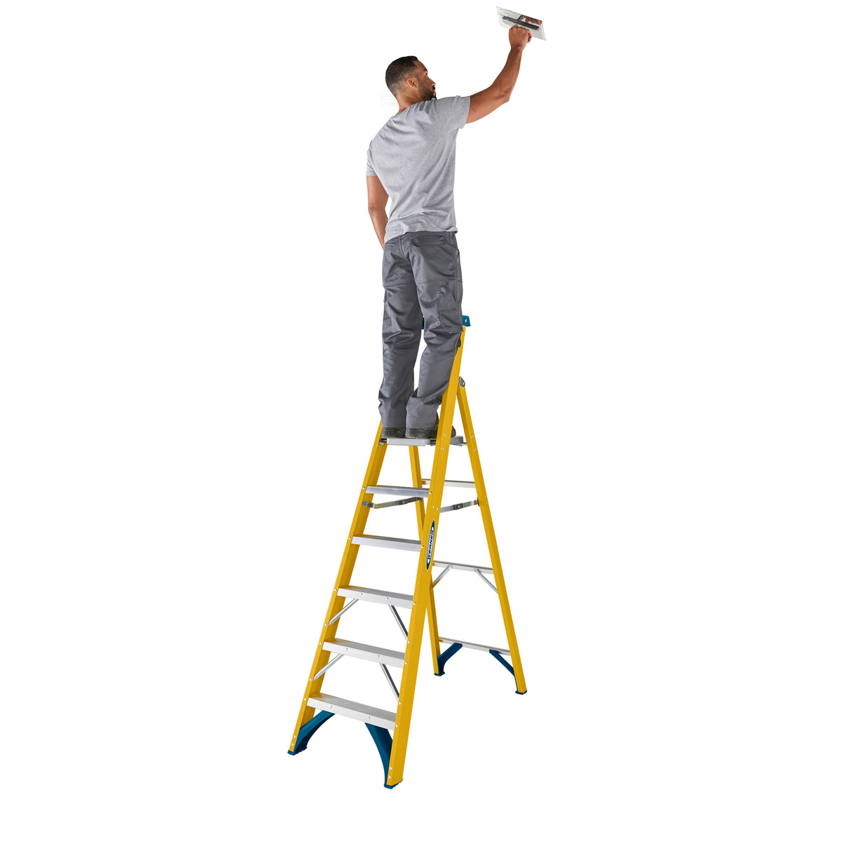 Werner Fibreglass Platform Stepladder 6 Tread