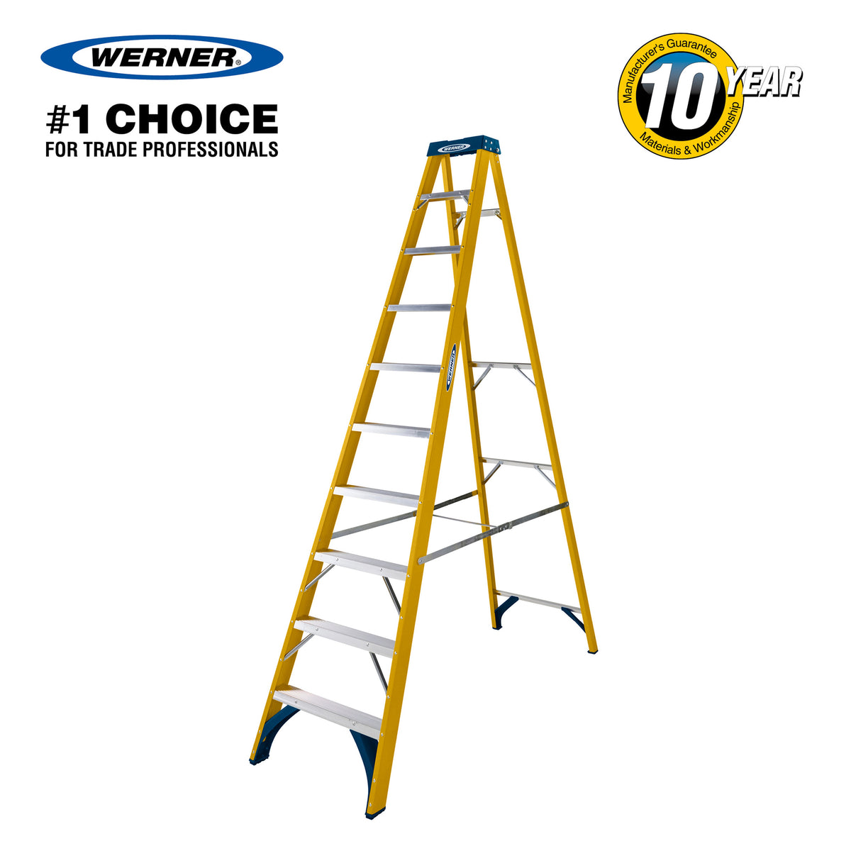 Werner Fibreglass Stepladder 10 Tread
