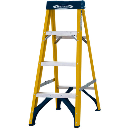 Werner Fibreglass Platform Stepladder 4 Tread