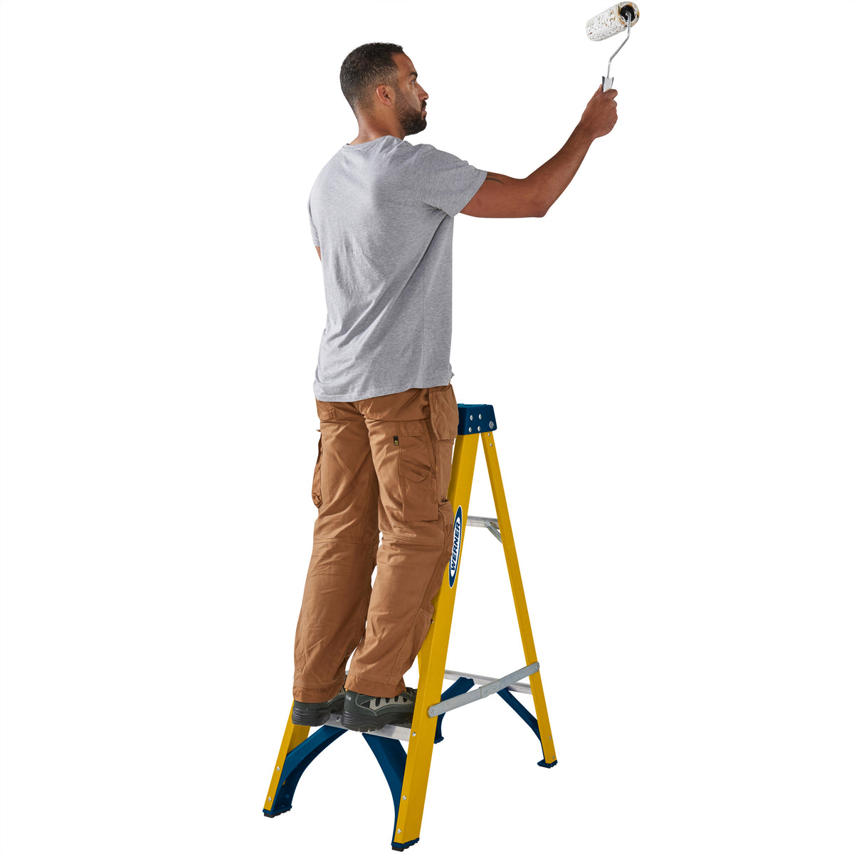 Werner Fibreglass Platform Stepladder 4 Tread