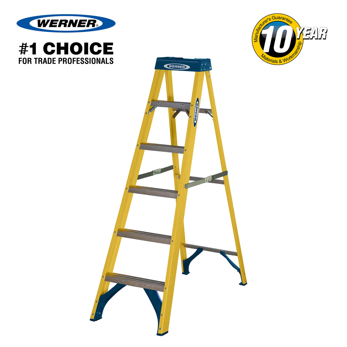 Werner Fibreglass Stepladder 6 Tread
