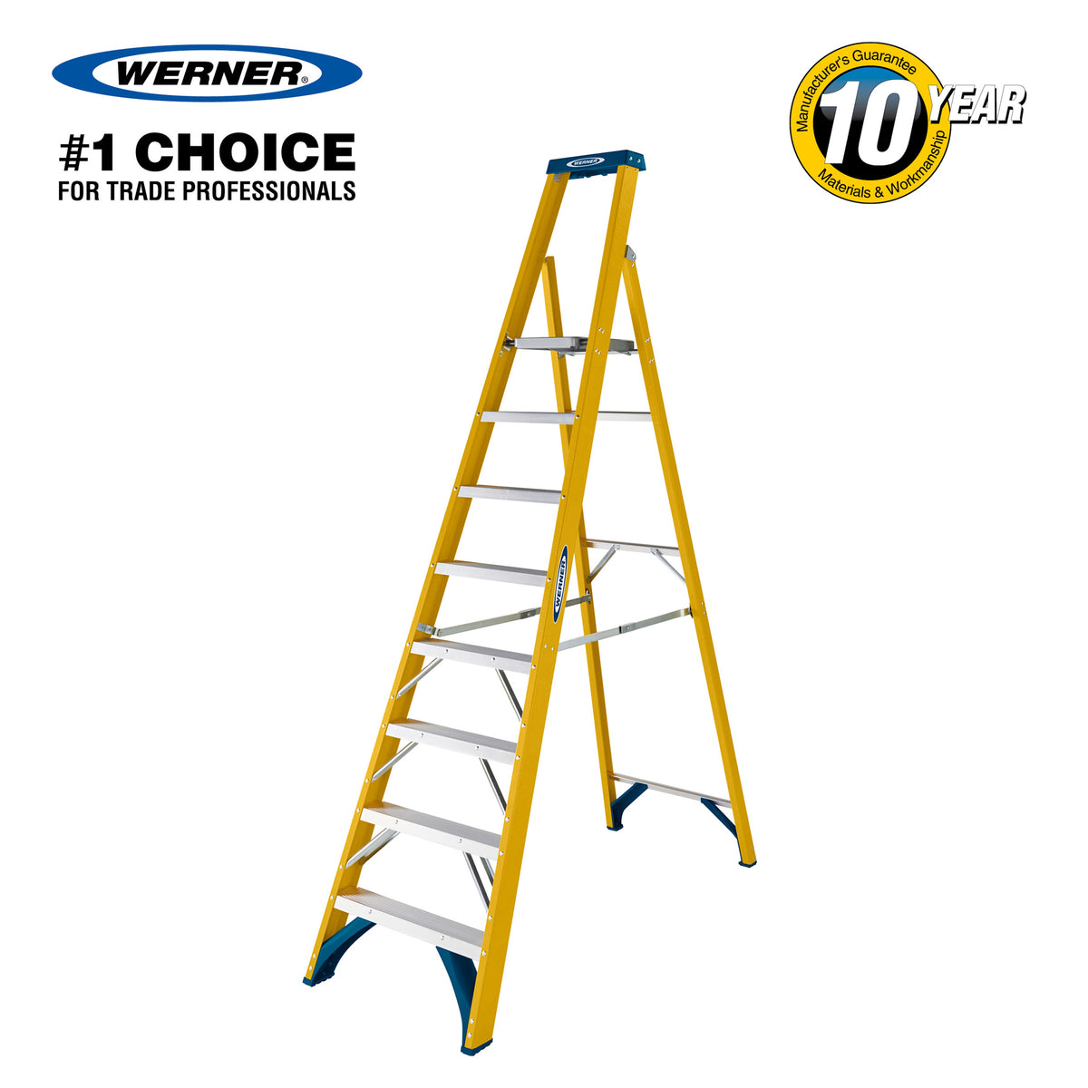 Werner Fibreglass Stepladder 8 Tread