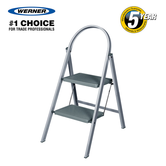 Werner Grey Stepstool - 2 Step Stool